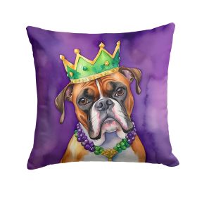 Boxer King of Mardi Gras Throw Pillow Machine Washable, Indoor Outdoor Decorative Pillow for Couch, Bed or Patio, 14Hx14W (Default: Default)