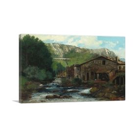A Mill In a Rocky Landscape (Type: Standard Framed Canvas Print, size: 16" x 12" / 42cm x 30cm (approx))