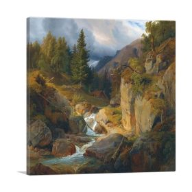 Norwegian Landscape 1836 (Type: Standard Framed Canvas Print, size: 30" x 30" / 70cm x 70cm (approx))
