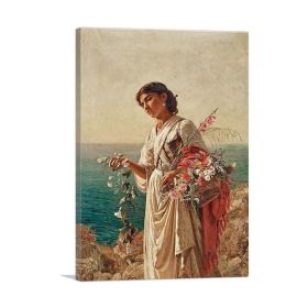 Flower Girl (Type: Standard Framed Canvas Print, size: 16" x 12" / 42cm x 30cm (approx))
