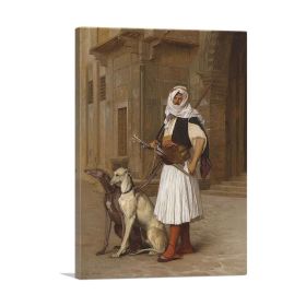 The Arnaut With Two Whippets 1867 (Type: Standard Framed Canvas Print, size: 28" x 20" / 70cm x 50cm (approx))