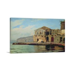 Beach House at Sorrento (Type: Standard Framed Canvas Print, size: 32" x 24" / 80cm x 60cm (approx))