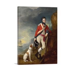 An Officer Of The 4th Regiment Of Foot 1776 (Type: Standard Framed Canvas Print, size: 40" x 26" / 100cm x 65cm (approx))