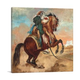 Turk Riding a Burned Chestnut Horse 1810 (Type: Standard Framed Canvas Print, size: 30" x 30" / 70cm x 70cm (approx))
