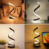 USB Plug In Creative Spiral LED Night Light Dimmable 3 Colors Adjustable For Living Room Office Desk Table Bedroom Bedside Decor