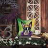 Boston Terrier King of Mardi Gras Throw Pillow Machine Washable, Indoor Outdoor Decorative Pillow for Couch, Bed or Patio, 18Hx18W