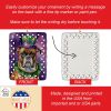Boxer King of Mardi Gras Porcelain Ornament Christmas Tree Hanging Decorations for Home Christmas Holiday, Rectangle, Gift, Multicolor