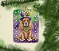 Cocker Spaniel King of Mardi Gras Porcelain Ornament Christmas Tree Hanging Decorations for Home Christmas Holiday, Rectangle, Gift, Multicolor
