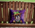 Boxer King of Mardi Gras Throw Pillow Machine Washable, Indoor Outdoor Decorative Pillow for Couch, Bed or Patio, 14Hx14W