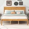 Platform Bed Frame with Headboard , Wood Slat Support , No Box Spring Needed ,Queen