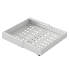 Expandable Pull out Cabinet Organizer Slide out Drawers Roll out Sliding Storage Self Carbon Steel with 12.2-20.5in Extendable Width 17lbs Max Load (Option: White)